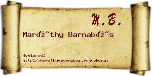 Maróthy Barnabás névjegykártya