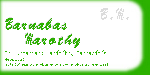 barnabas marothy business card